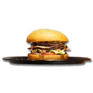 همبرگر ذغالی دبل